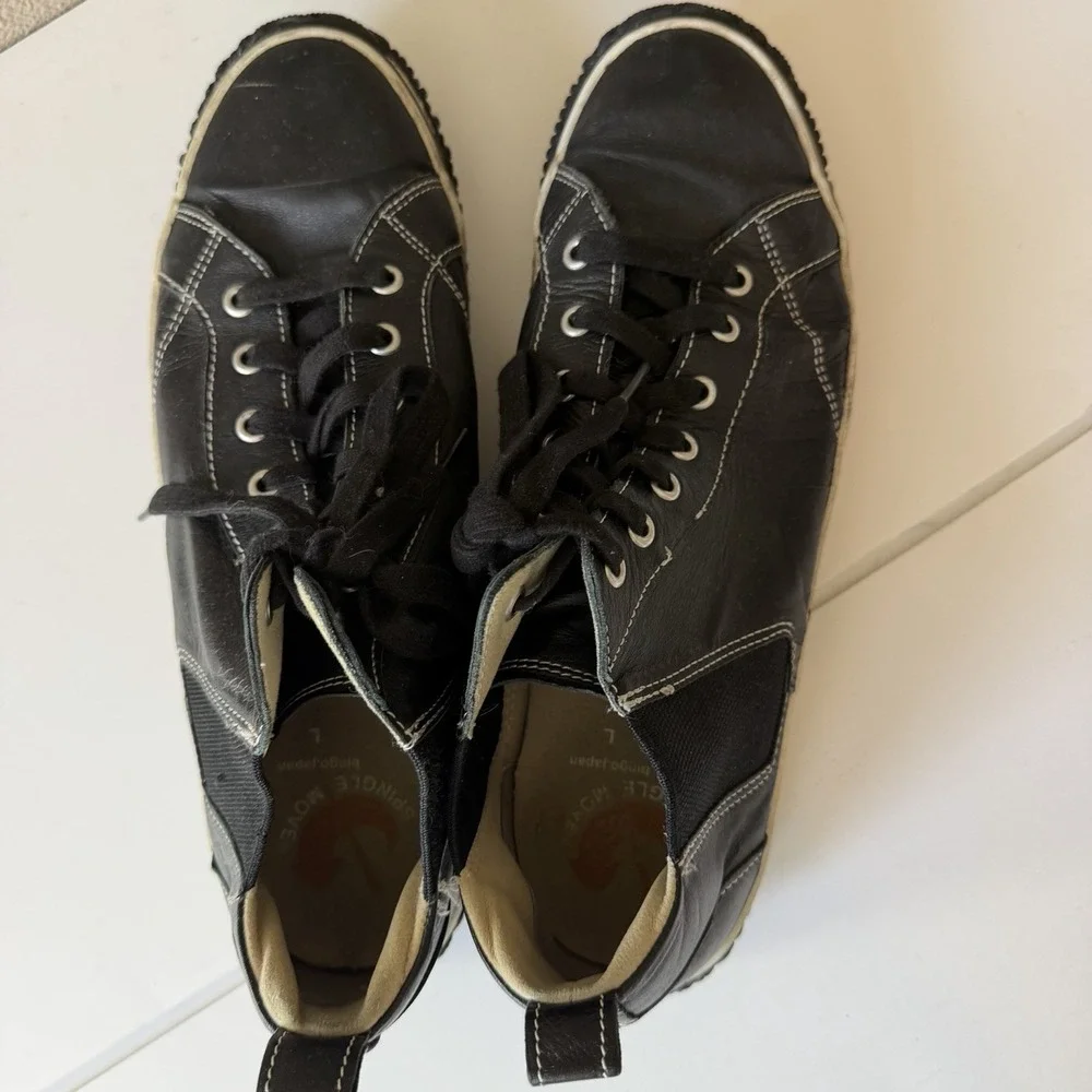 Spingle Move SP-442 Sneakers Japan Kangaroo Leather Size L Men 8.5 Black EUC